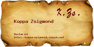 Koppa Zsigmond névjegykártya